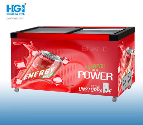 স্লাইডিং ডোর মাইনাস 18C 4 চাকা সহ HGI বড় ক্ষমতা 49.2in ডাবল ডিপ ফ্রিজার